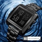 Skmei - 1369 - Digital Luxury Gents Stainless Steel Watch - Black - Image 2