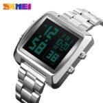 Skmei - 1369 - Digital Luxury Gents Stainless Steel Watch - Silver - Image 2