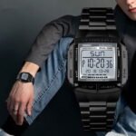 Skmei - 1381 - Digital Stainless Steel Watch - Black - Image 3