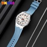 Skmei - 2243 - World time 50 Timezone-Silver/LightBlue - Image 3
