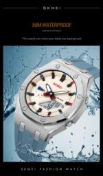 Skmei - 2243 - World time 50 Timezone-Silver/LightBlue - Image 4