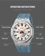 Skmei - 2243 - World time 50 Timezone-Silver/LightBlue - Image 5