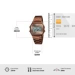 Skmei - 1123 - Digital Stainless Steel Watch - Coffee/Gold - Image 5