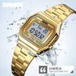 Skmei 1415 - Women Digital Stainless Steel Water Resistant - Gold - Image 6