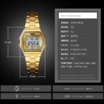 Skmei 1415 - Women Digital Stainless Steel Water Resistant - Gold - Image 4