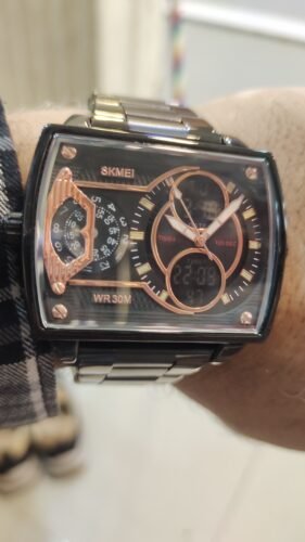 SKMEI 2229 Multi-Zone Analog Digital Sports Watch - Black/Black-Steel photo review