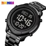 SKMEI - 1864 - Digital Stainless Steel Luminous Waterproof Watch - Black/Black-Steel - Image 3