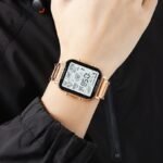 Skmei - 1888 - Digital Dial Step Count Pedometer Stainless Steel Watch - Rosegold - Image 2