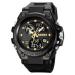 SKMEI 2031 Rugged Digital Sports Watch - Black/Gold - Image 2