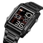 SKMEI - 2206 - Digital Movement Multifunction Stainless Steel Watch - Black/Black