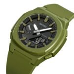 Skmei - 2091 - Digital Analog World Time Watch - ArmyGreen/Black