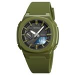 Skmei - 2091 - Digital Analog World Time Watch - ArmyGreen/Black - Image 4
