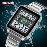 SKMEI 2136 Multi-Display Digital Chronograph Sports Watch- Silver/White - Image 2