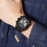 SKMEI - 2201 - Square Chronograph Watch - Black - Image 5