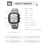 SKMEI - 2201 - Square Chronograph Watch - Silver - Image 4