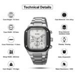 SKMEI - 2201 - Square Chronograph Watch - Silver - Image 3