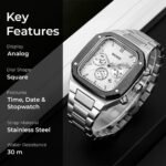 SKMEI - 2201 - Square Chronograph Watch - Silver - Image 5