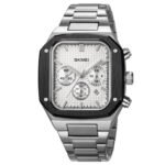 SKMEI - 2201 - Square Chronograph Watch - Silver - Image 2