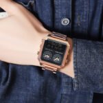 Skmei - 2204 - Digital Luminous 4 Time Square - RoseGold/Black - Image 2