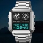 Skmei - 2204 - Digital Luminous 4 Time Square - Silver/Black - Image 4