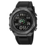 SKMEI - 2209 - Digital Step Count Pedometer Watch - Black/Black