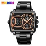 SKMEI 2229 Multi-Zone Analog Digital Sports Watch - Black/Black-Steel