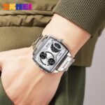 SKMEI 2229 Multi-Zone Analog Digital Sports Watch - Silver/Silver-Steel - Image 5