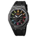 Skmei - 2243 - World time 50 Timezone - Black/Black-Colorful - Image 3