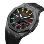 Skmei - 2243 - World time 50 Timezone - Black/Black-Colorful