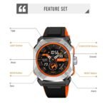 SKMEI - 2272 - Rugged Luxury Sports Watch - Black/Orange - Image 4