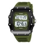 SKMEI 2296 Digital Sports Countdown Timer Watch - brightblack/armygreen