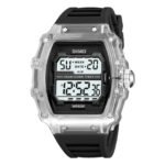 SKMEI 2296 Digital Sports Countdown Timer Watch - white/transparent/black