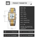 SKMEI - 2335 - Digital Multifunction Stainless Steel Watch - Gold/Silver - Image 7