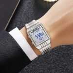SKMEI - 2335 - Digital Multifunction Stainless Steel Watch - Silver - Image 4