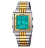 SKMEI - 2335 - Digital Multifunction Stainless Steel Watch - Gold/Silver - Image 6