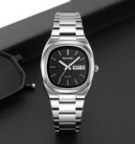 SKMEI 2420 Unisex Analog Quartz Day-Date Watch - Silver/Black - Image 4