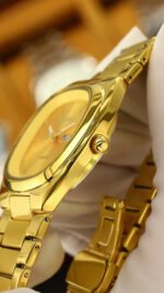 SKMEI 2420 Unisex Analog Quartz Day-Date Watch - Gold/Gold - Image 6