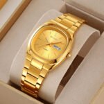 SKMEI 2420 Unisex Analog Quartz Day-Date Watch - Gold/Gold - Image 2