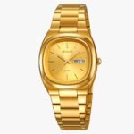 SKMEI 2420 Unisex Analog Quartz Day-Date Watch - Gold/Gold - Image 3