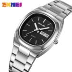 SKMEI 2420 Unisex Analog Quartz Day-Date Watch - Silver/Black - Image 2