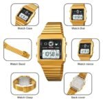 SKMEI - 2450 - Classic Retro Digital Watch - Gold - Image 4