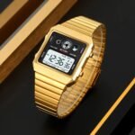 SKMEI - 2450 - Classic Retro Digital Watch - Gold - Image 2