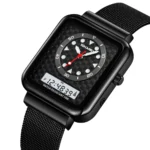 SKMEI - 2466 - Dual Display Time Quartz Watch - Black