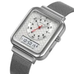 SKMEI - 2466 - Dual Display Time Quartz Watch - Silver