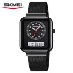 SKMEI - 2466 - Dual Display Time Quartz Watch - Black - Image 2