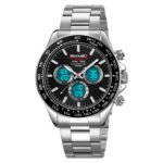 SKMEI - 2505 - Electronic Quartz Dual Display Watch - Silver/Black-Steel - Image 4