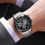 SKMEI - 2505 - Electronic Quartz Dual Display Watch - Silver/Black-Steel - Image 3