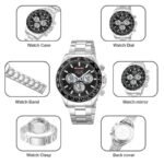 SKMEI - 2505 - Electronic Quartz Dual Display Watch - Silver/Black-Steel - Image 6