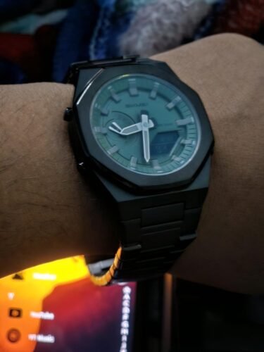 Skmei - 1816 - Dual Display luminous waterproofs 50+ timezone - Black/Green-White photo review