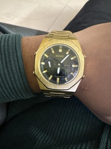 Skmei - 1816 - Dual Display luminous waterproofs 50+ timezone - Golden/Black photo review